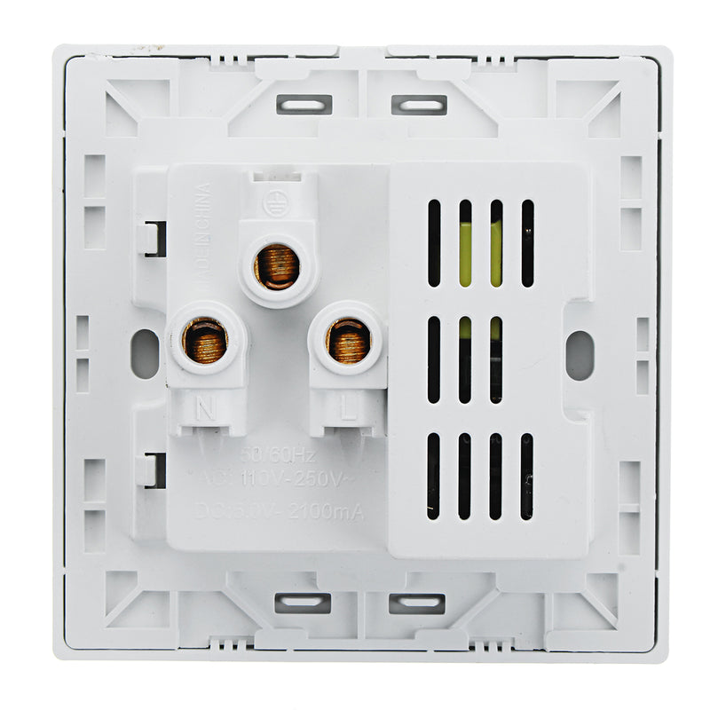 2.1A 110V-260V Dual USB Wall Socket Switch Charger AC/DC Power Adapter Plug Outlet Panel