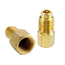 2pcs Recovery Tank Vacuum Pump Brass Adapter 1/4 to 1/2 Inch R134A to R12 for Air Conditioning