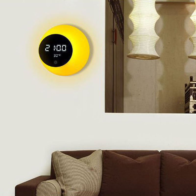 Loskii 098 Creative Moon Shape Electronic Alarm Clock LED Wake Up Night Light Weather Station Touch Control