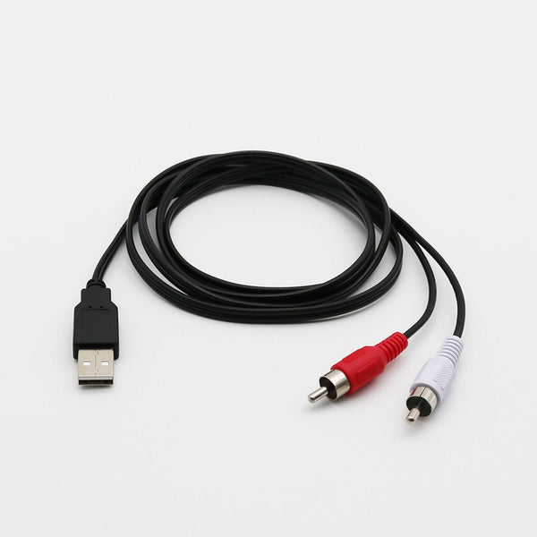 1.5M Usb A Male To 2X Rca Phono Male Av Cable Lead Pc Tv Aux Audio Video Ad