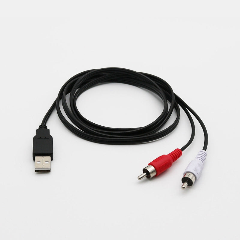 1.5M Usb A Male To 2X Rca Phono Male Av Cable Lead Pc Tv Aux Audio Video Ad