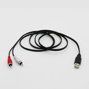 1.5M Usb A Male To 2X Rca Phono Male Av Cable Lead Pc Tv Aux Audio Video Ad