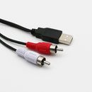 1.5M Usb A Male To 2X Rca Phono Male Av Cable Lead Pc Tv Aux Audio Video Ad