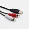 1.5M Usb A Male To 2X Rca Phono Male Av Cable Lead Pc Tv Aux Audio Video Ad