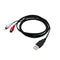 1.5M Usb A Male To 2X Rca Phono Male Av Cable Lead Pc Tv Aux Audio Video Ad