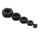 Suleve MXHN2 50Pcs Black Nylon Nuts Hex Plastic Nut Washer Hexagonal Nuts M2 M3 M4 M5 M6