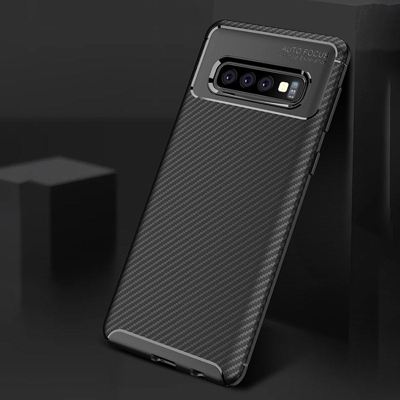 Bakeey Protective Case For Samsung Galaxy S10 6.1 Inch Slim Carbon Fiber Fingerprint Resistant Soft TPU Back Cover