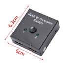 2-In-1 Hdmi Ab Switch Bidirectional Switcher,Hdmi 2.0,10.2Gbps Transmission J6B8