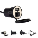 1X(12-24V Universal USB Charger Motorcycle Power Adapter Socket USB Charger