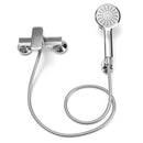Modern Style Wall Mount Chrome Bathroom Faucet Hot Cold Mixer Tap + Shower Head