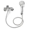 Modern Style Wall Mount Chrome Bathroom Faucet Hot Cold Mixer Tap + Shower Head