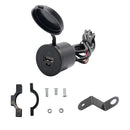 1X(12-24V Motorcycle Handlebar 5V 2.1A Usb Charger Adapter With Switch+Harn