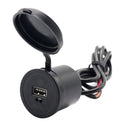 1X(12-24V Motorcycle Handlebar 5V 2.1A Usb Charger Adapter With Switch+Harn