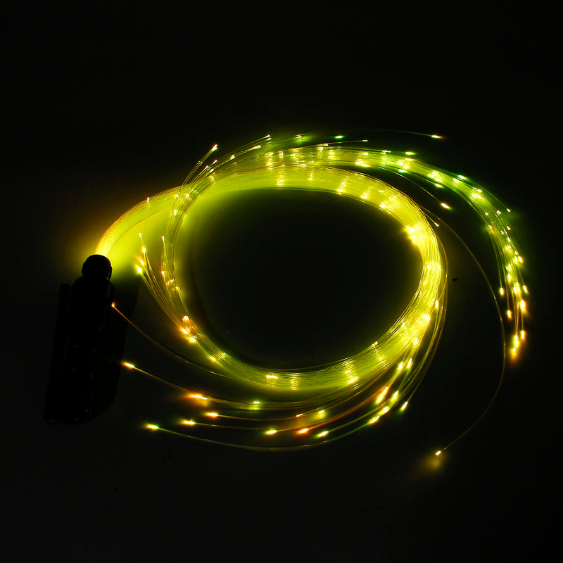 LED Fiber Optic Whip Strip Light 360 RGB Multi-Mode Flashlight Show Music Dance Festival Battery Operated