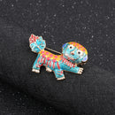 The New Drip Chinese Wind Lion Mascot Textured Cardigan Brooch Brooches Wom
