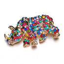 Multicolor Rhinestone Rhino Brooch Pins For Women Alloy Accessories Collar  R5C9