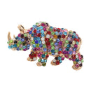 Multicolor Rhinestone Rhino Brooch Pins For Women Alloy Accessories Collar  R5C9
