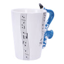 Saxophone Ceramic Coffee Mugs Porcelain Milk Mug Tea Cups Music Notes Home