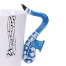 Saxophone Ceramic Coffee Mugs Porcelain Milk Mug Tea Cups Music Notes Home