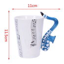 Saxophone Ceramic Coffee Mugs Porcelain Milk Mug Tea Cups Music Notes Home