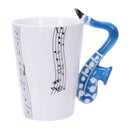 Saxophone Ceramic Coffee Mugs Porcelain Milk Mug Tea Cups Music Notes Home