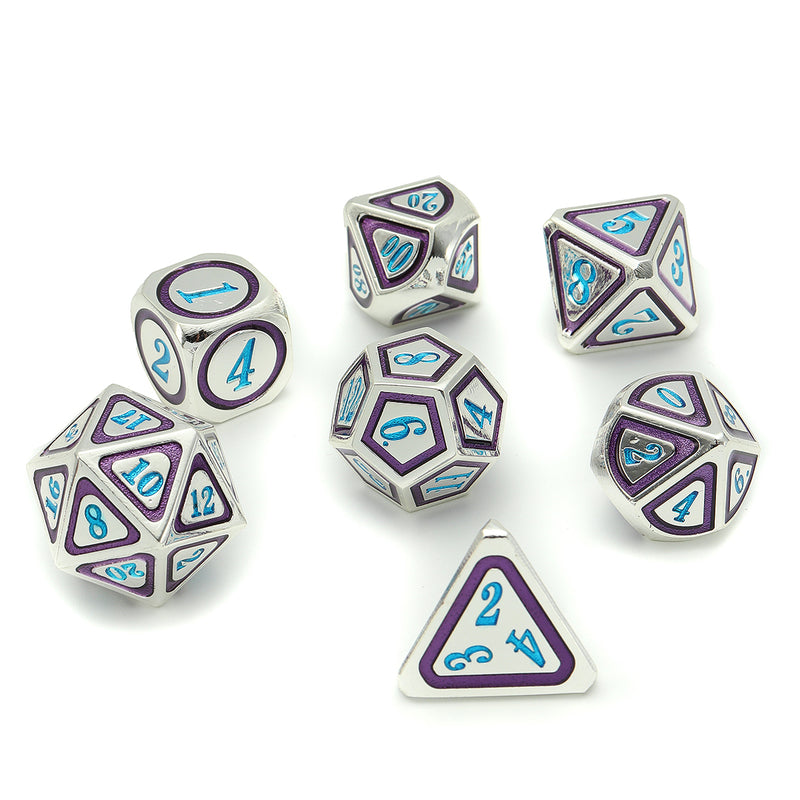 7Pcs DND Polyhedral Dice For Role Playing Game Metal Dice Set