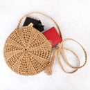 Rattan Crochet Straw Woven Basket Bali Handbag Round Circle Crossbody Shopp