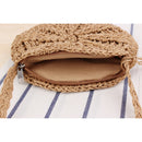 Rattan Crochet Straw Woven Basket Bali Handbag Round Circle Crossbody Shopp
