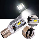 1X(Led Headlight 1200 Lumens White H6 BA20D COB 12W Led Bulb For Motorcycle