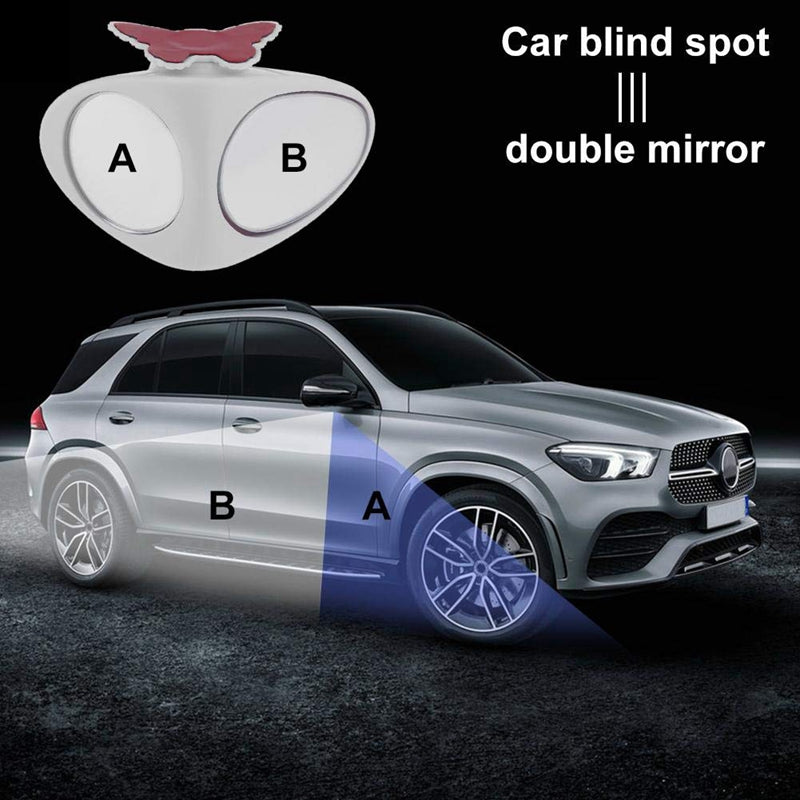 2 In 1 Car Blind Spot Mirror Wide Angle Mirror 360 Rotation Adjustable Conv U1A6