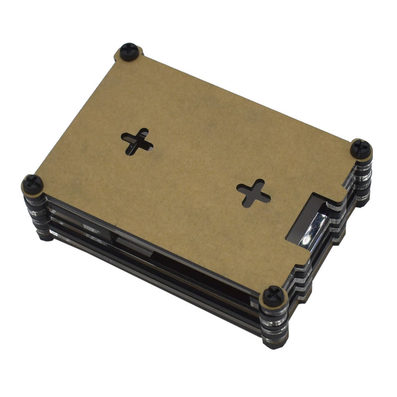 3.5Inch Display 9-Layer Acrylic Case Shell with Screw +  Silver Heatsink & Thin Copper Kit for Raspberry Pi 4B