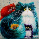 1X(5D Rhinestone Drawing Of Colorful Cats Diamond Embroidery Home Decoratio