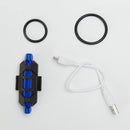 Blue Bike Tail Light Rechargeable Usb Led Taillight Mtb Warning Bicycle Fro V3F3