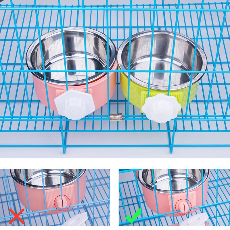 Stainless Steel Removable Crate Bowl For Dogs, Cats, Small Animals,14 Oz Pi H7P1