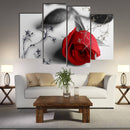 Miico Hand Painted Four Combination Decorative Paintings Botanic Rose Wall Art For Home Decoration