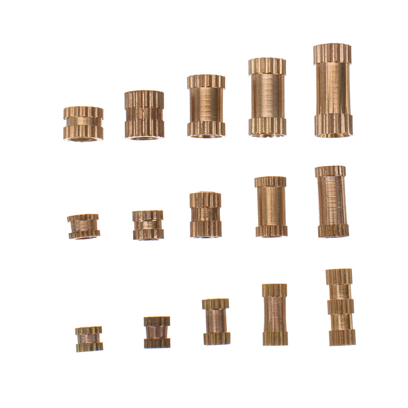 Suleve MXBN3 250pcs M2/M3/M4 Metric Threaded Brass Knurl Round Insert Nut Assortment Set