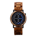 BOBO BIRD Creative Night Vision Wooden Watch Colorful LED Unique Time Display Men Quartz Watch
