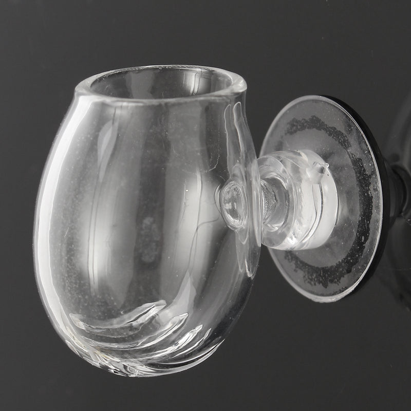 Aquarium Fish Tank Aquatic Plant Clear Glass Cup Holder + Sucker