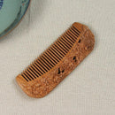 Natural Peach Carvings Hollow Comb Hairdressing