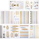 10 Sheets Waterproof Fashional Stamping Metal Tattoo Stickers Temporary Tattoos