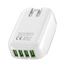 TOPK 4.4A QC3.0 22W LED Light 4 USB Ports Charger EU Adapter for Nokia X6 Xiaomi Mi A2 Pocophone F1