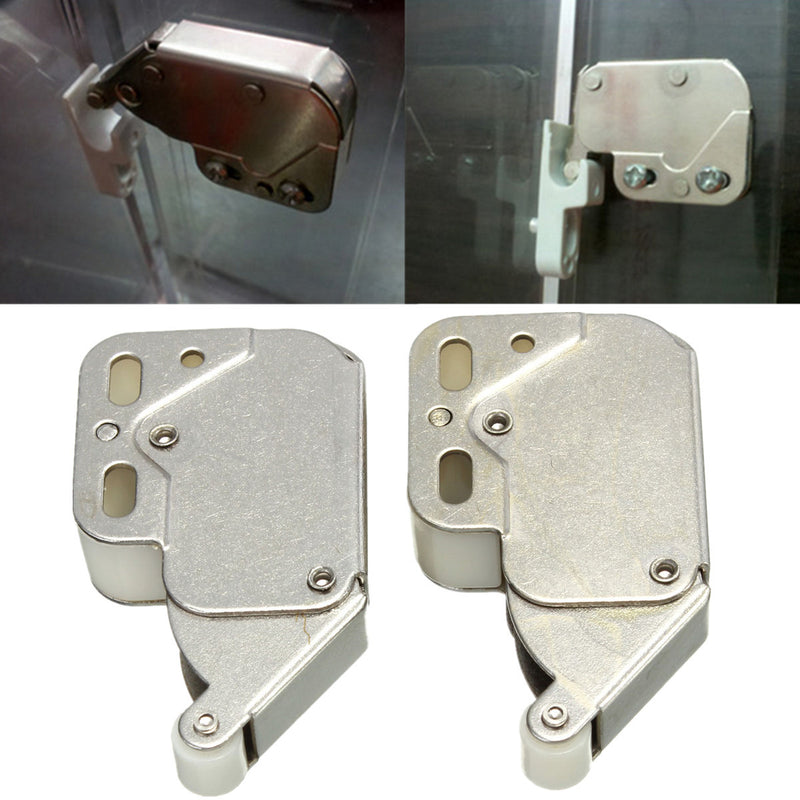 2pcs Mini Tip Catch Spring Loaded Cupboard Caravan Door Cabinet Boat Latch Lock