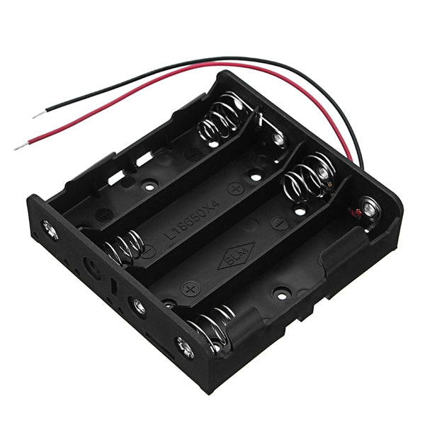 New Version DC 14.8V 4 Slot 4 Series 18650 Battery Holder Box Case With 2 Leads And Spring