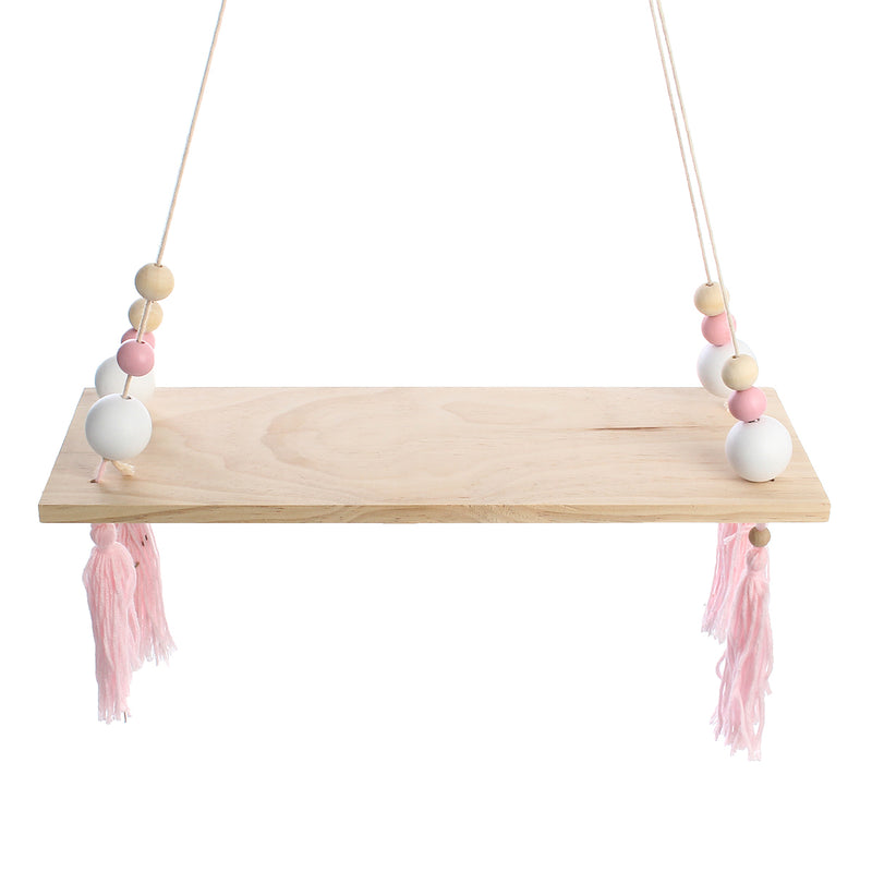 Wood Rope Floating Tassel Floating Wall Swing Shelf Hanging Storage Decorations