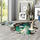 Miico Creative 3D Sea Gulls Birds Sea Island PVC Removable Home Room Floor Decor Sticker