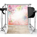 3x5ft Vinyl Retro Wood Wall Pink Sakura Photography Background Studio Photo Prop Backdrop