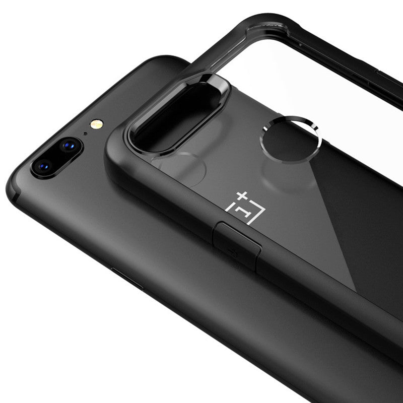 Bakeey Luxury Transparent Anti Fingerprint Soft Silicone Acrylic Back Protective Case For OnePlus 5T