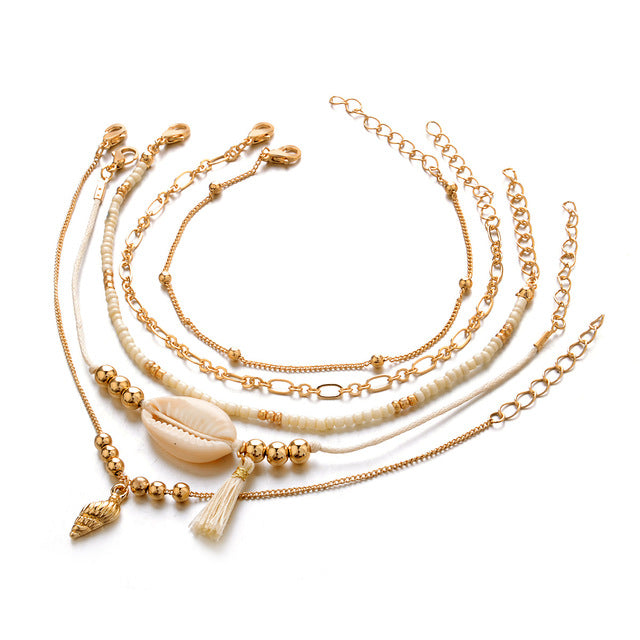 Wind Braided Bracelet Shell Beads Set Bracelet Set