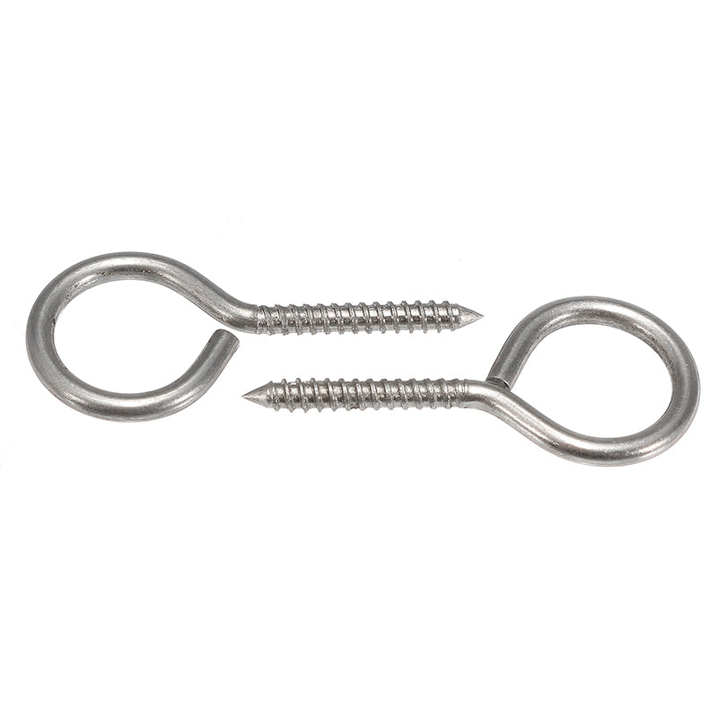 10Pcs M3 40mm 304 Stainless Steel Self Tapping Screw Eye Thread Eye Bolt Ring Hook