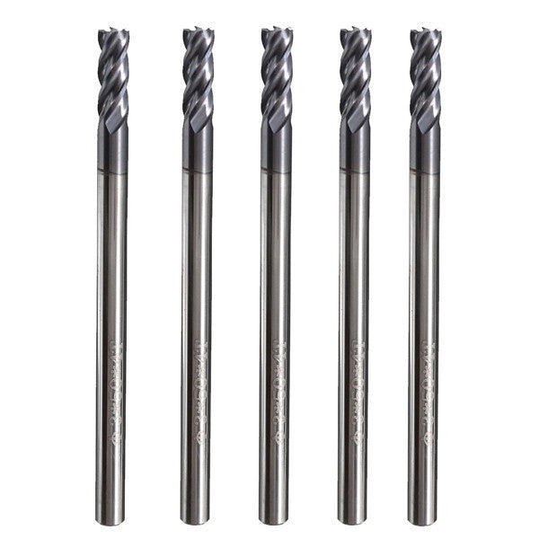 5pcs 4 Flutes 3mm Shank Tungsten Carbide End Mill Cutter HRC50 CNC Tool